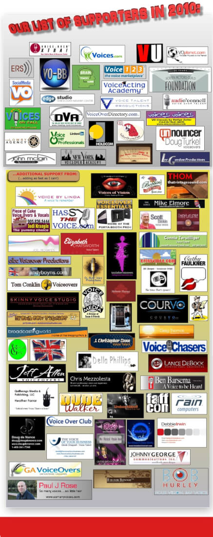 2010 National Voice Over Month supporters